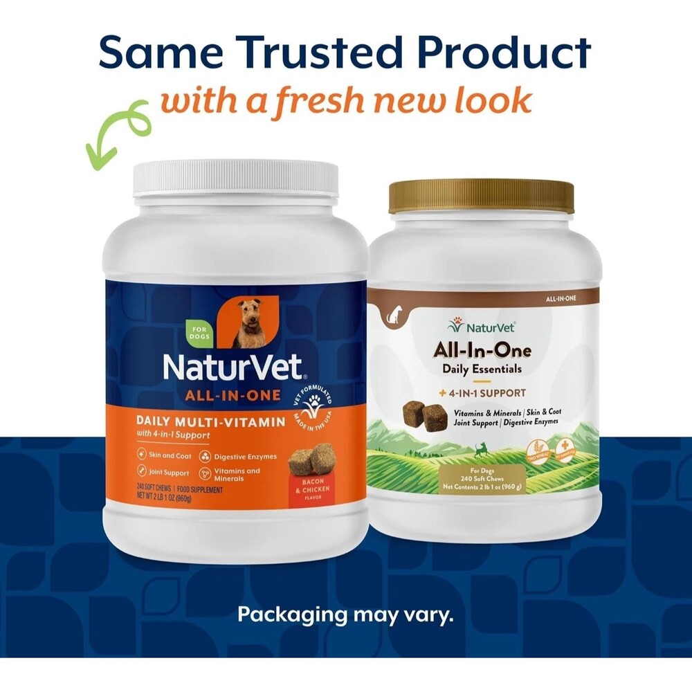 NaturVet All-in-One Dog Supplement - for Joint Support, Digestion, 240 Soft
